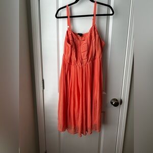 TORRID orange dress in a size 1X . dress is floaty with adjustable strap…